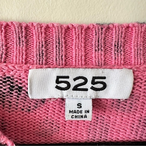 525 America - Hot Pink & Black Animal Print Cotton Sweater (Size:Small) - Picture 7 of 7